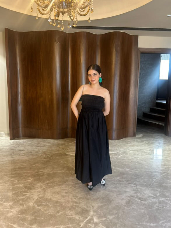 SMOKED TUBE DRESS - BLACK