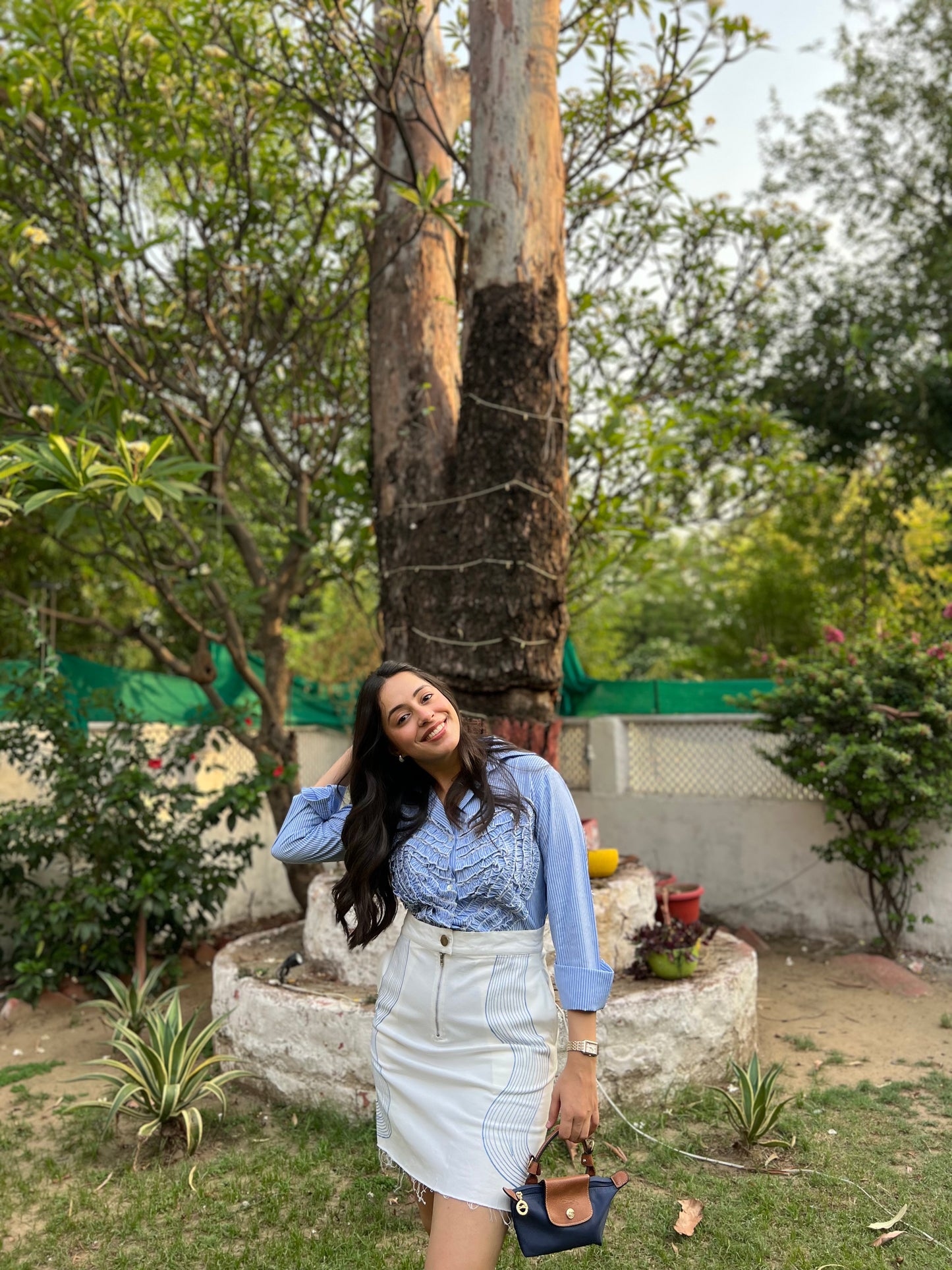 RUFFLED HEART SHIRT WITH WAVY SKIRT