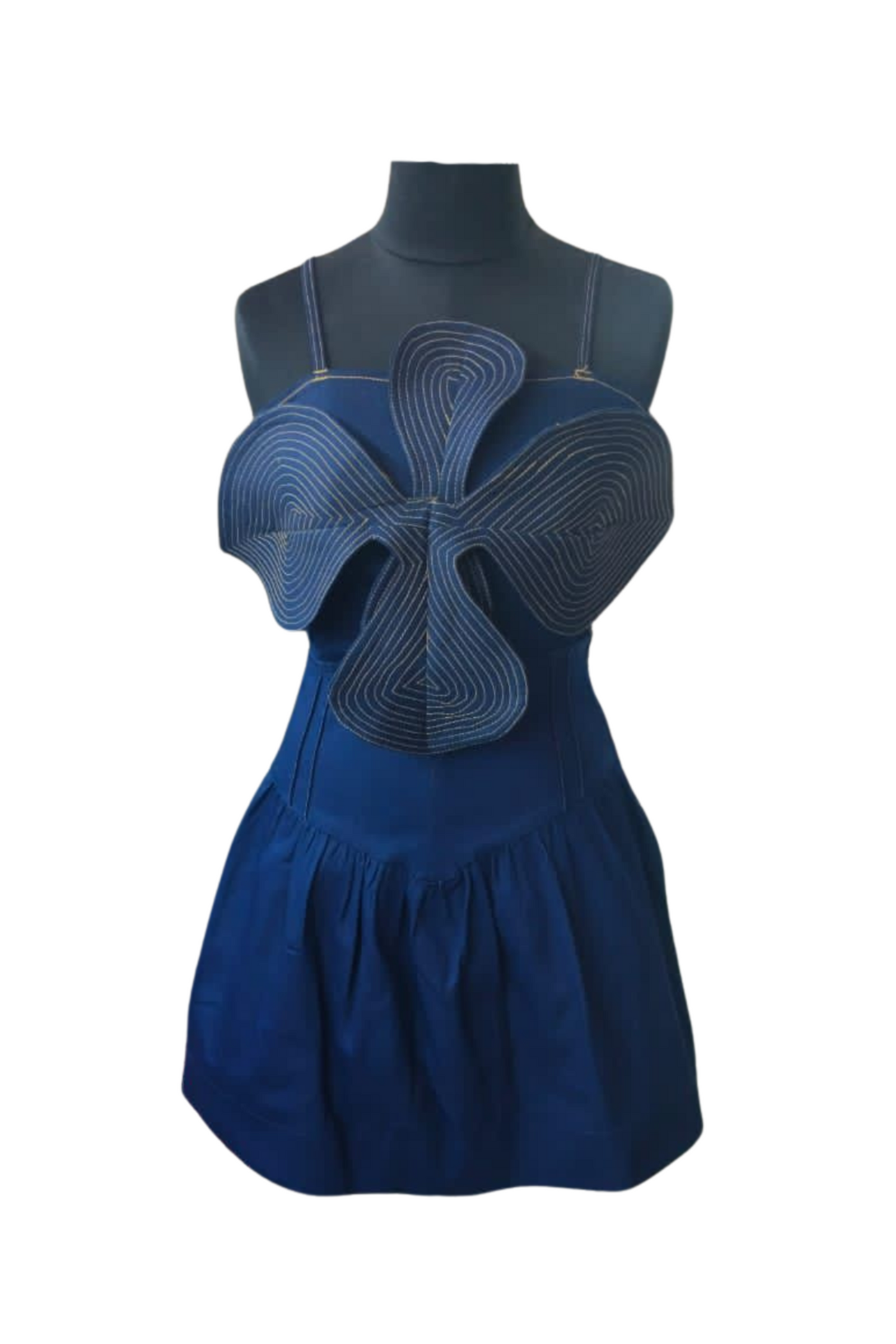 FLORET BODYSUIT WITH FRILL SKIRT - BLUE