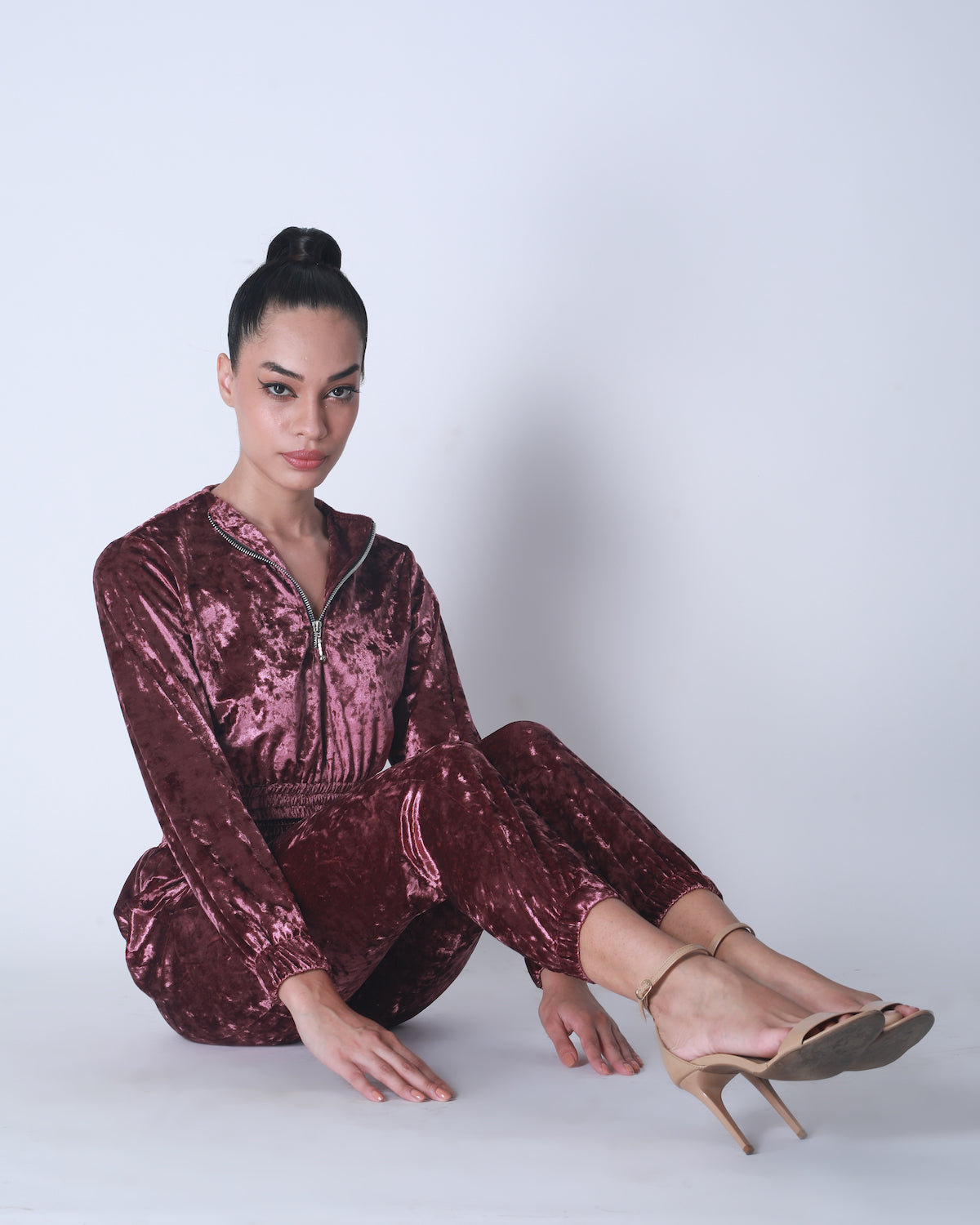 Velvet Jogger Co-ord Pink