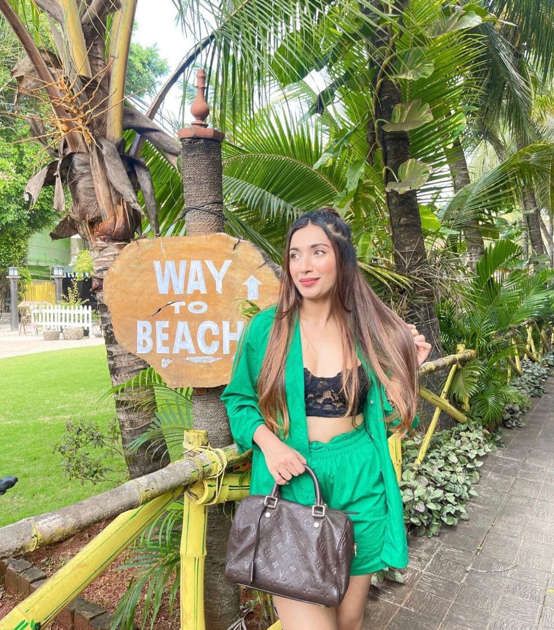 Summer Lovin' Poplin Short Co-ord- Forest Green