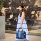 WHITE WAVY DRESS -BLUE LACE