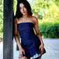 INDIGO PLEATED DENIM DRESS