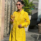 PLEATED SHIRT DRESS - YELLOW