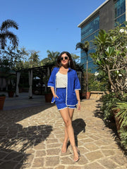 BLUE SHACKET SHORTS SET