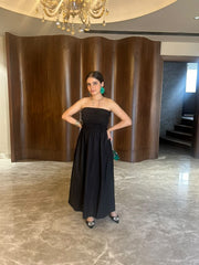 SMOKED TUBE DRESS - BLACK