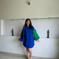 BLUE BLOCK SHIRT DRESS