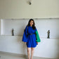 BLUE BLOCK SHIRT DRESS