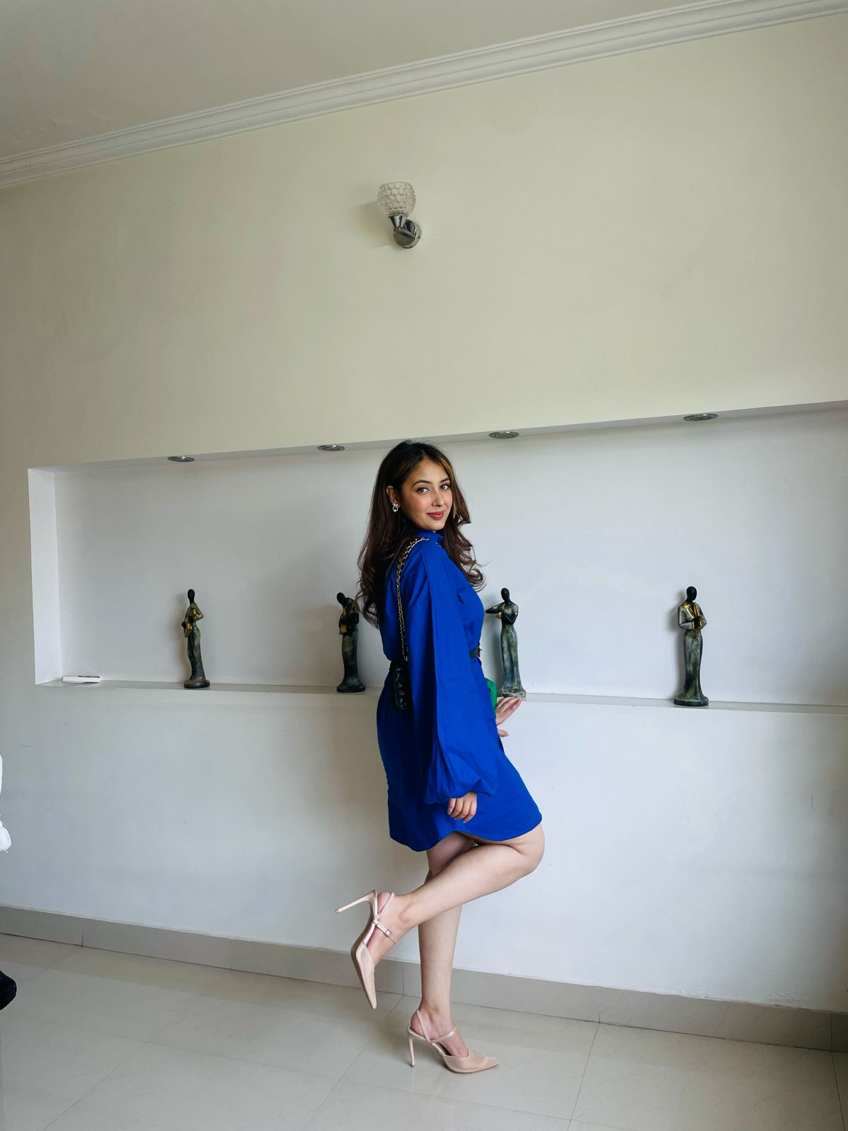 BLUE BLOCK SHIRT DRESS