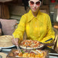PLEATED SHIRT DRESS - YELLOW