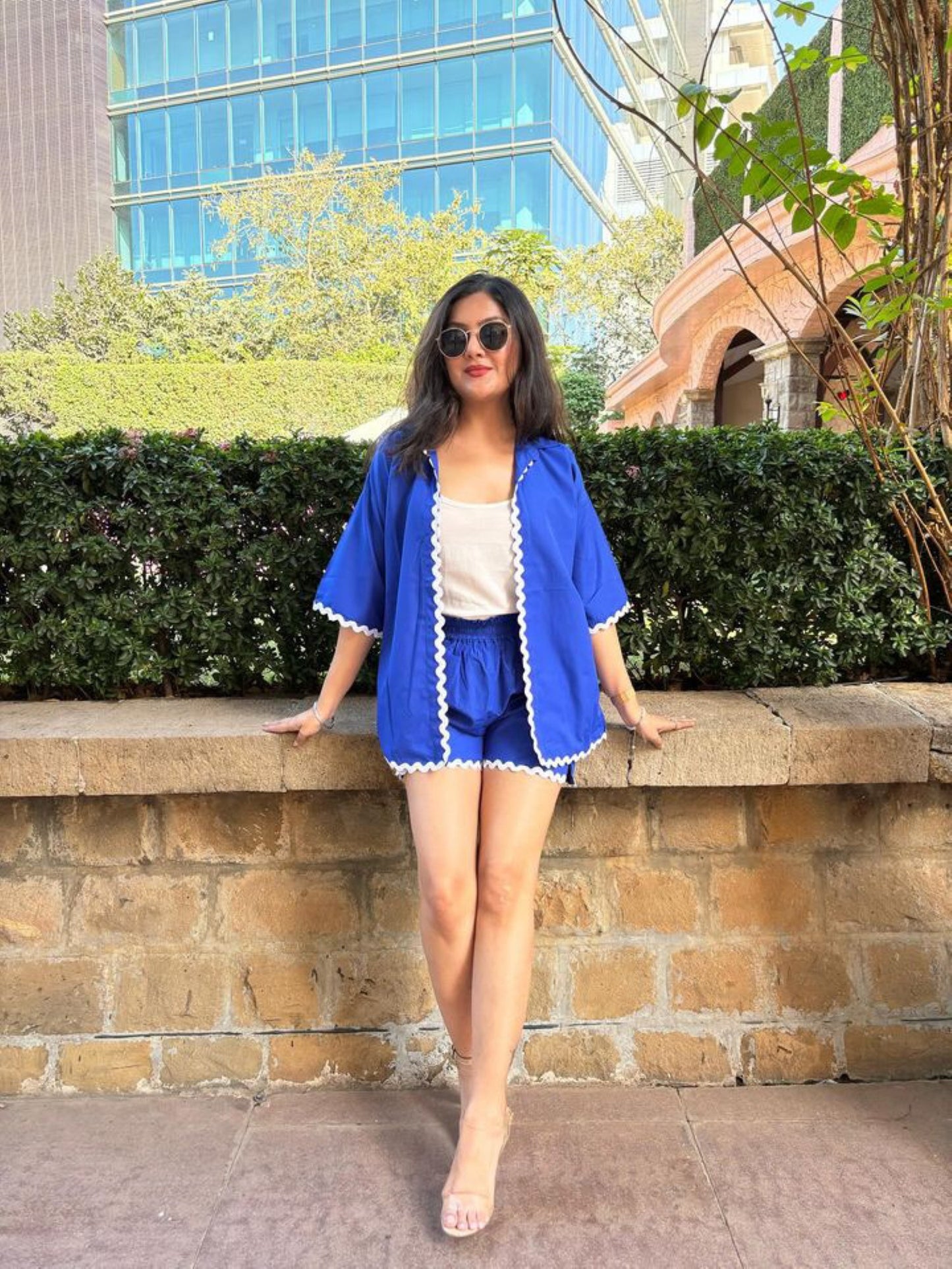 BLUE SHACKET SHORTS CO-ORD SET