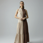 BLOCK DRESS - BEIGE/COFFEE