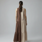 BLOCK DRESS - BEIGE/COFFEE