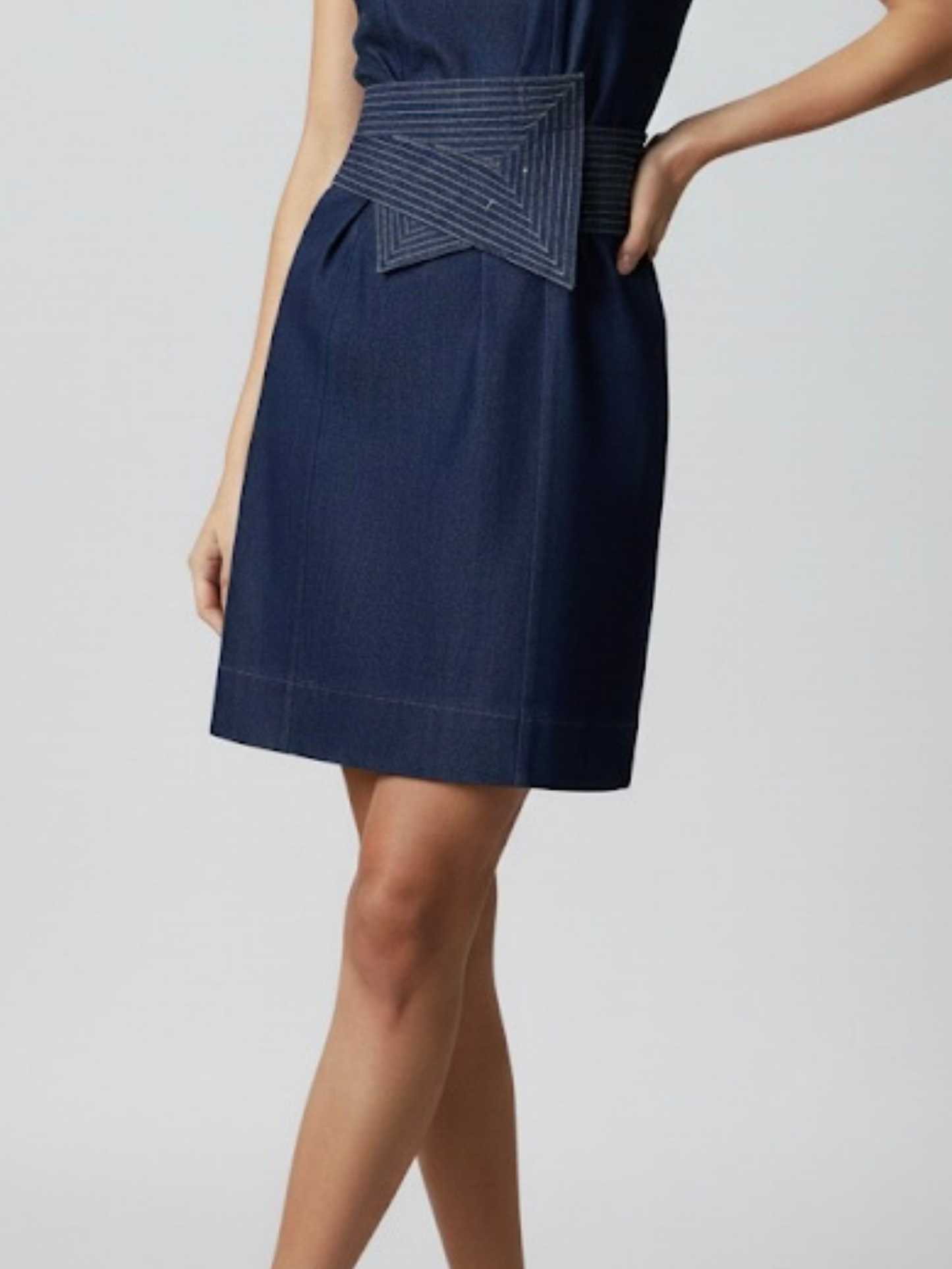 DENIM BELT DRESS