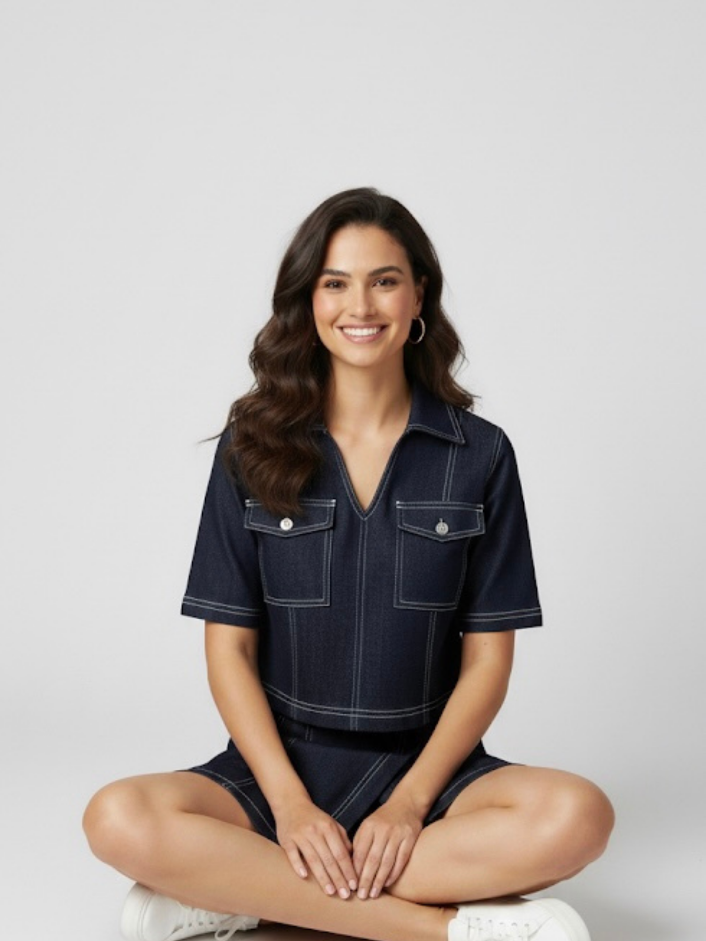 DENIM SKORTS SET - BLUE