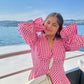 GINGHAM FRILL SKATER DRESS - PINK