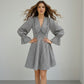 GINGHAM FRILL SKATER DRESS - BLACK