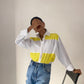 YELLOW STRIPE BLOCKED SHIRT