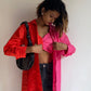 FUSCHIA BLOCK SHIRT BRALETTE DUO