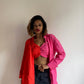 FUSCHIA BLOCK SHIRT BRALETTE DUO