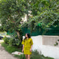 DENIM RIVID DRESS - NEON GREEN