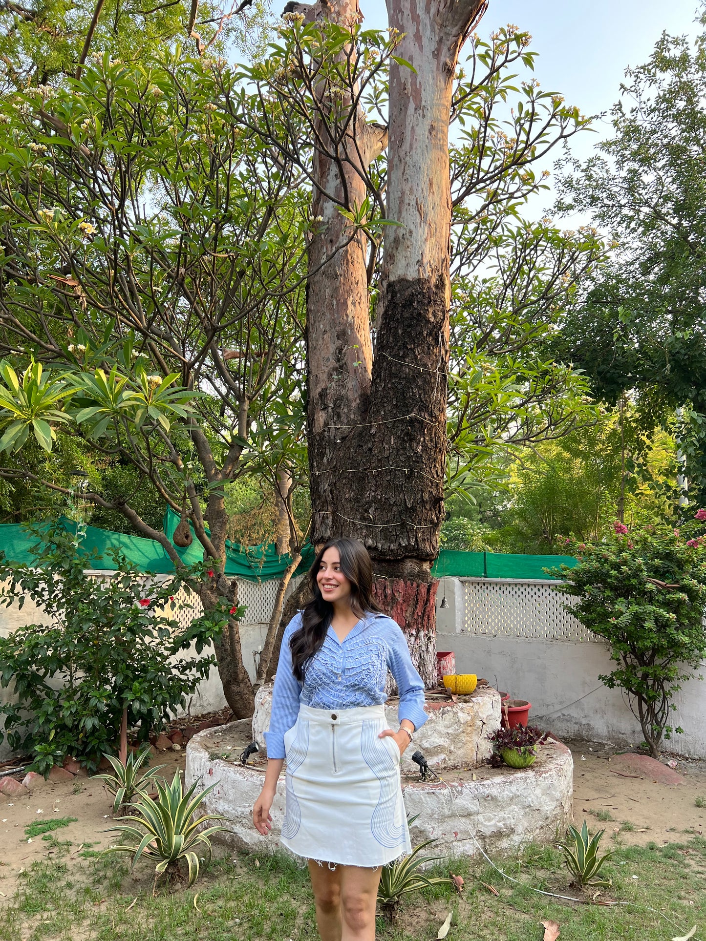 RUFFLED HEART SHIRT WITH WAVY SKIRT