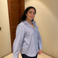AZURE PINSTRIPE LOUNGE SHIRT