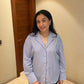 AZURE PINSTRIPE LOUNGE SHIRT