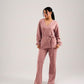 SUEDE OVERLAP COORD - SALMON PINK