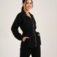 SUEDE CINCHED COORD SET - BLACK