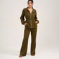 SUEDE CINCHED COORD SET - OLIVE