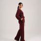 SUEDE OVERLAP COORD - BERRY