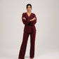 SUEDE OVERLAP COORD - BERRY