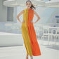 MUSTARD BLOCK DRESS