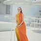MUSTARD BLOCK DRESS