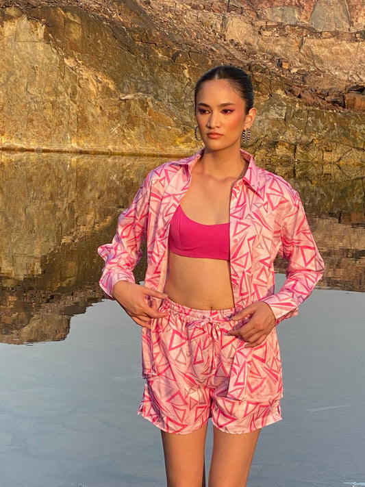 ABSTRACT SHORTS COORD - PINK