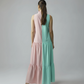 BLOCK DRESS - BABY PINK/MINT