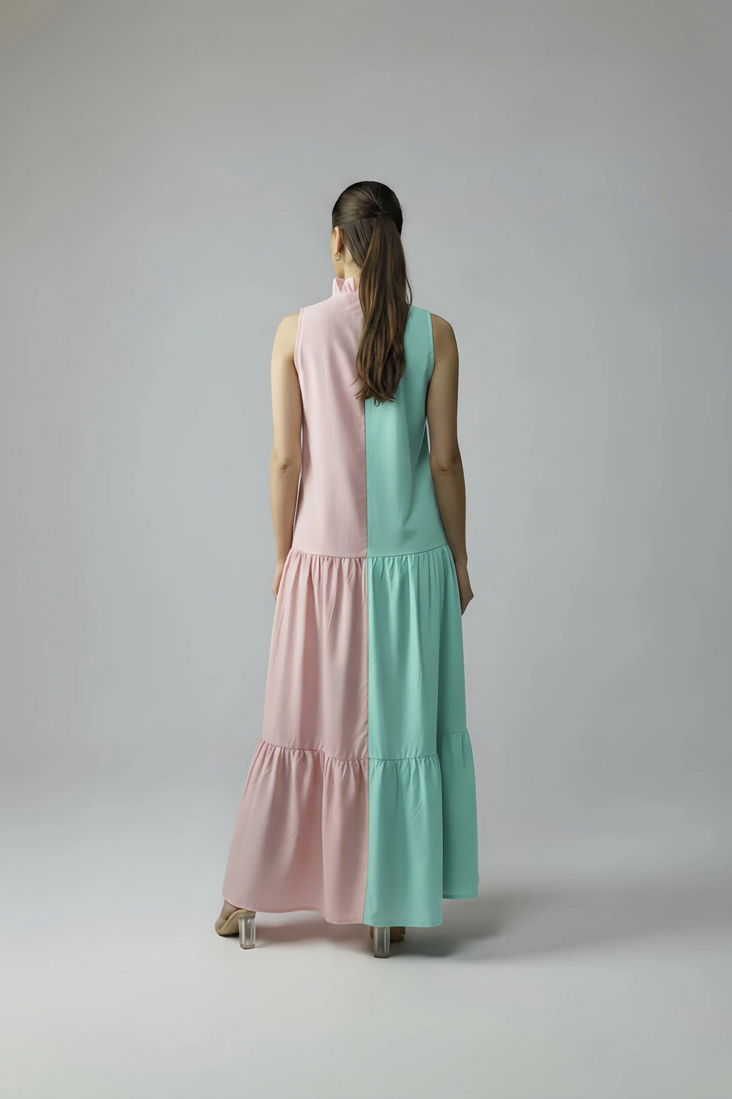 BLOCK DRESS - BABY PINK/MINT