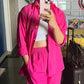Poplin Pant Co-ord- Fuschia Pink
