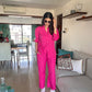 Poplin Pant Co-ord- Fuschia Pink