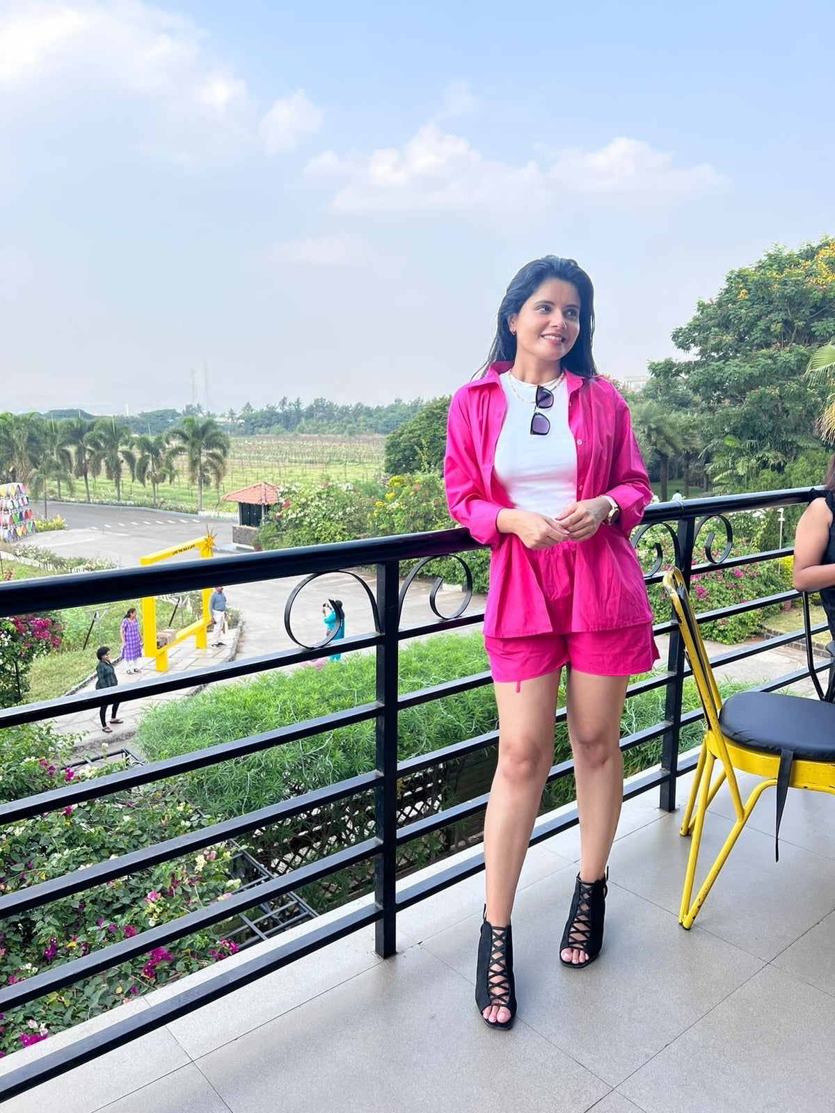 Poplin Short Co-ord- Fuschia Pink