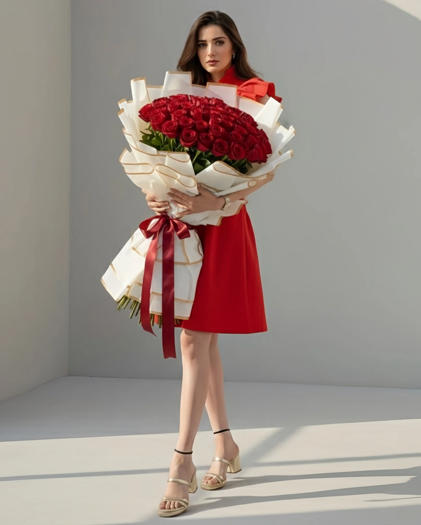 FRILLED HALTER NECK DRESS