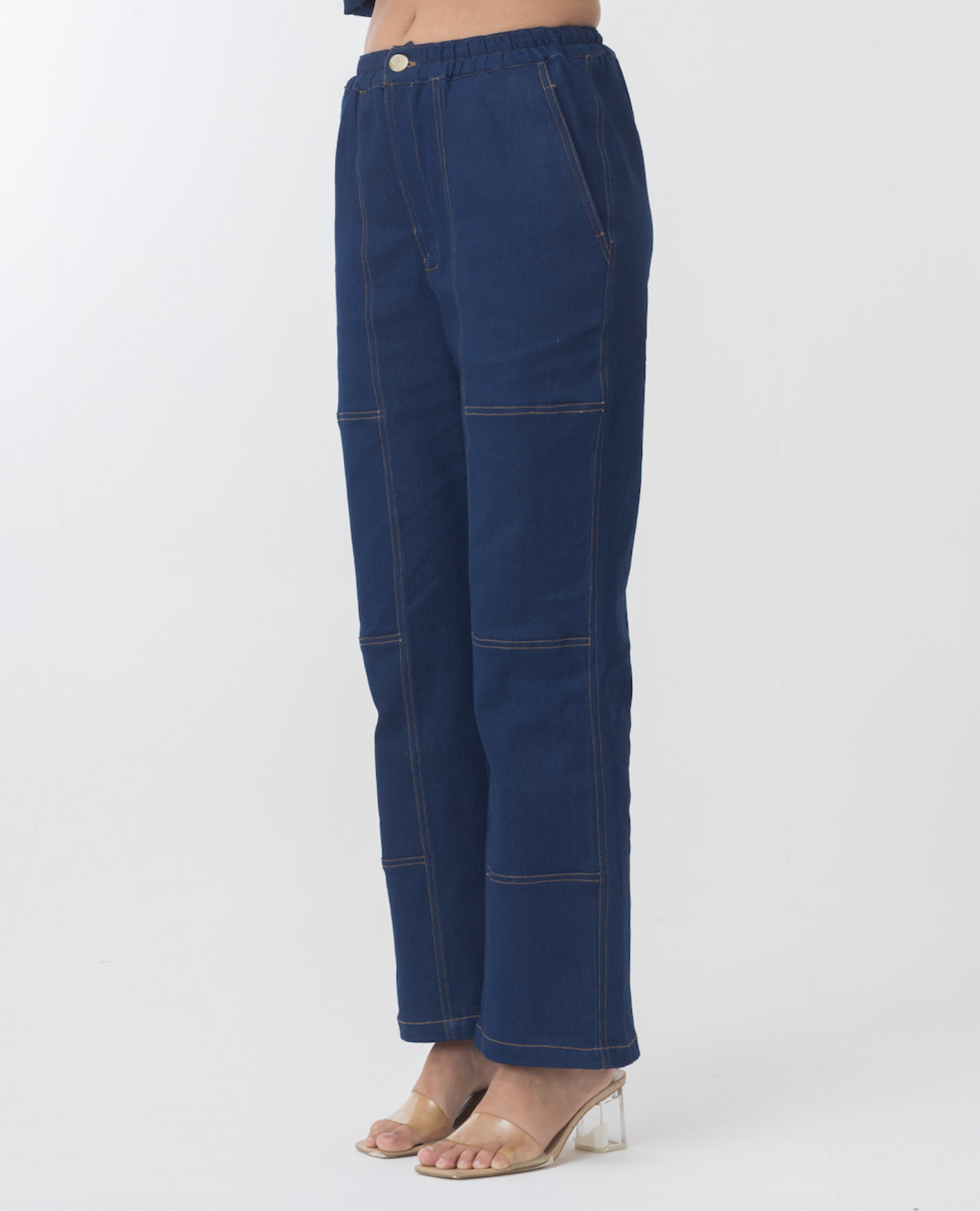 DENIM THREADWORK PANTS - BLUE