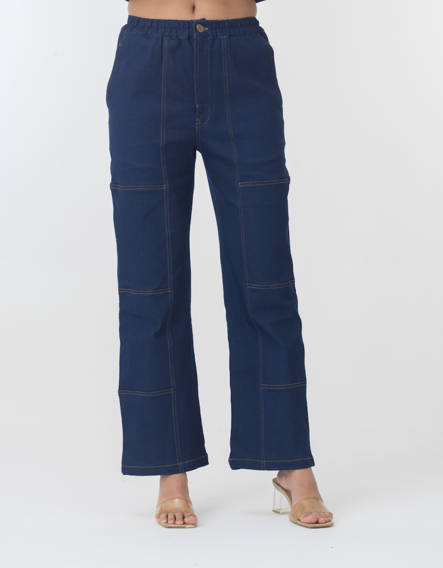 DENIM THREADWORK PANTS - BLUE