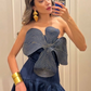 FLORET BODYSUIT WITH FRILL SKIRT - BLUE