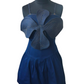 FLORET BODYSUIT WITH FRILL SKIRT - BLUE