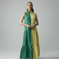 BLOCK DRESS - YELLOW/FOREST GREEN