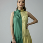 BLOCK DRESS - YELLOW/FOREST GREEN