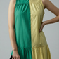 BLOCK DRESS - YELLOW/FOREST GREEN