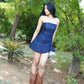 INDIGO PLEATED DENIM DRESS